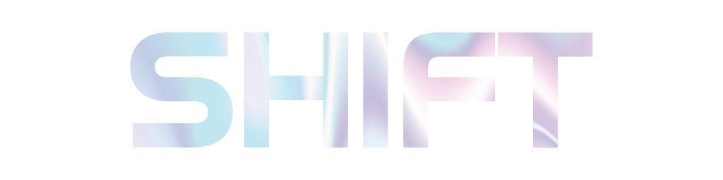 SHINET logo with a pastel gradient on a black background.