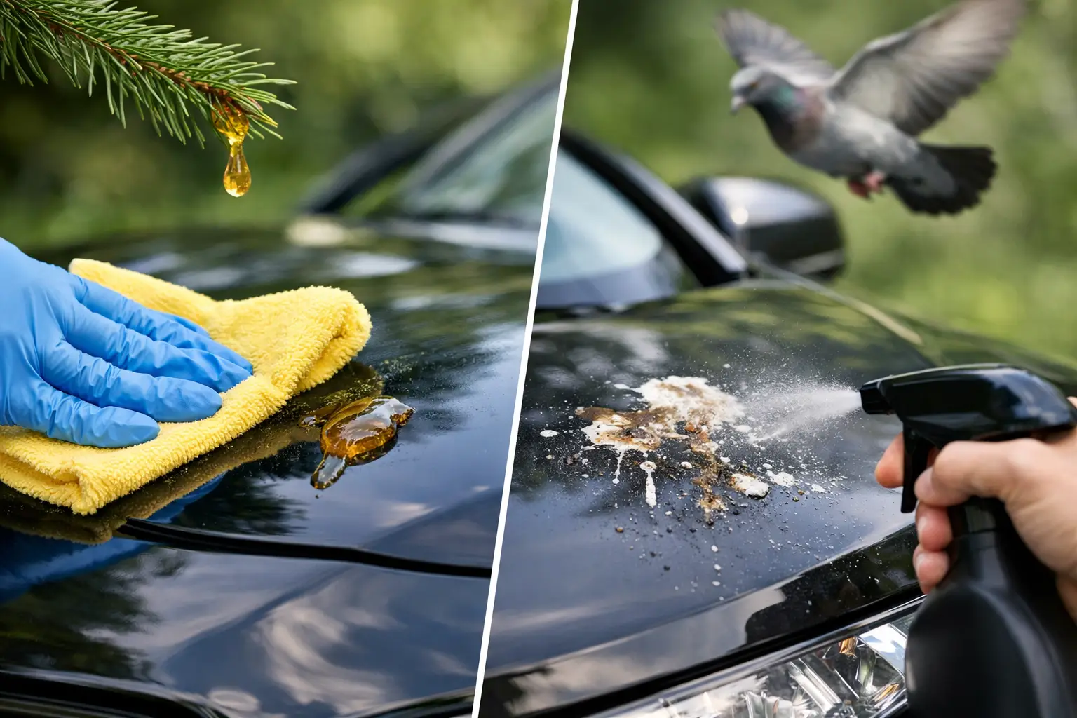 Difesa carrozzeria da resina e guano: cura e prevenzione