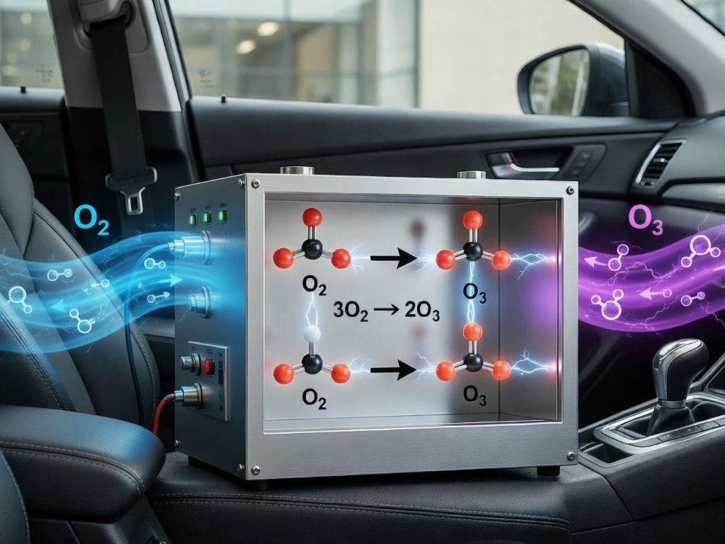 Trasformazione di ozono in ossigeno per sanificazione abitacolo auto